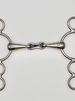 4 Ring Hollow Mouth French Link Gag 18mm Bit S/Steel 12.5cm