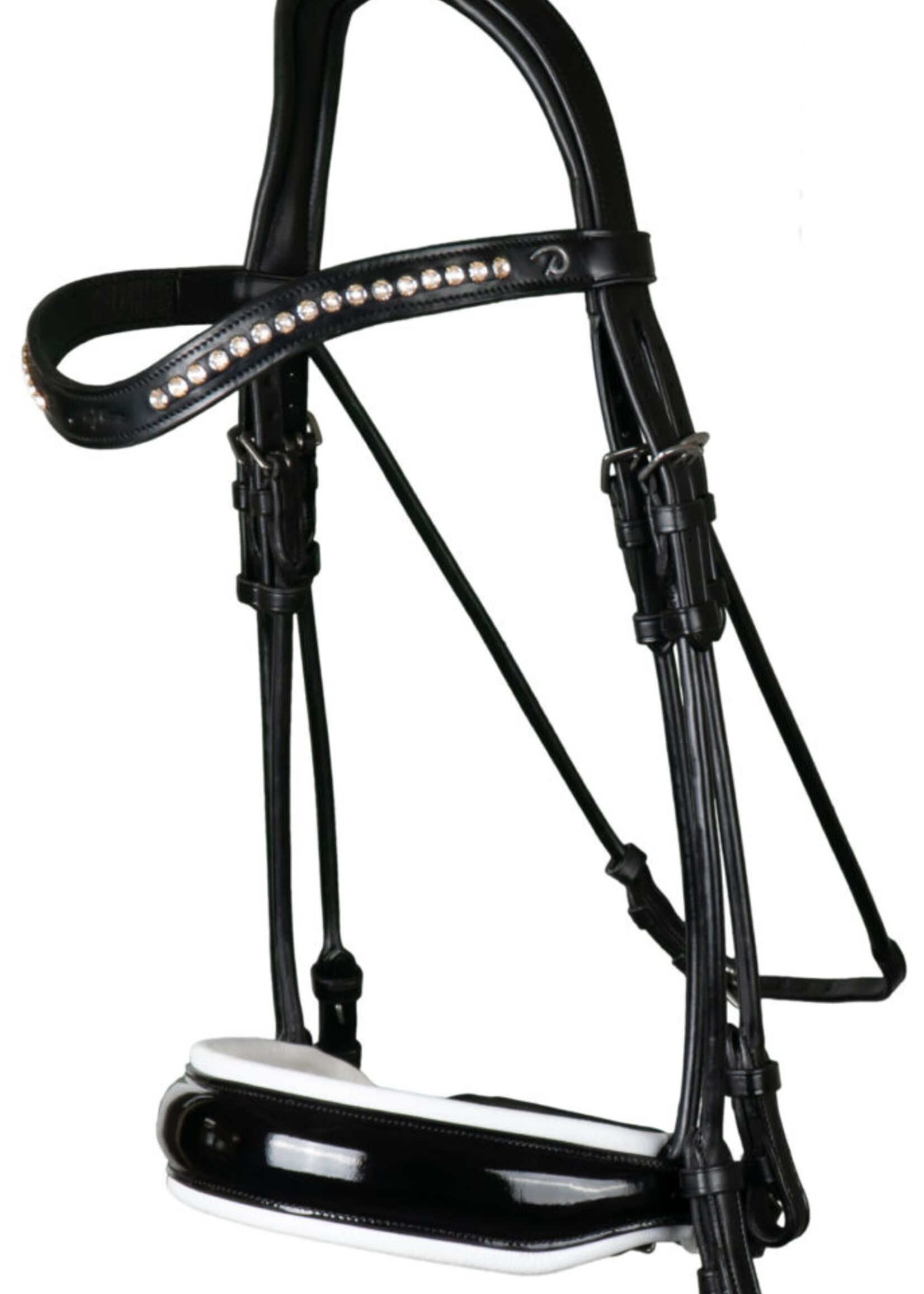 Dy'on Dyon Dressage Collection White Padded Large Crank Noseband Double Bridle