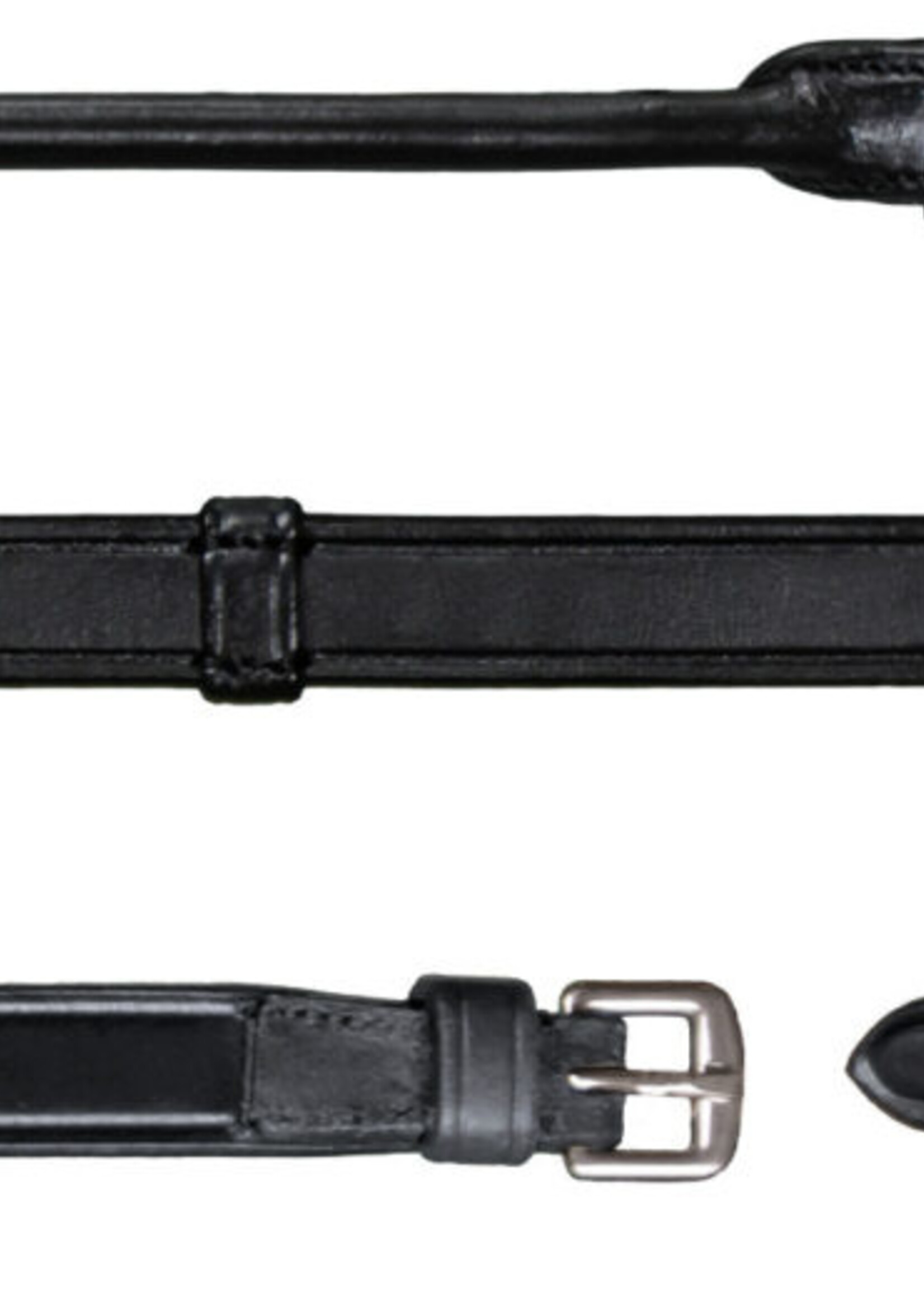 Dy'on Dyon Dressage Collection 5/8" Half Rubber Lined Reins with Finger Stops and Rolled Ends