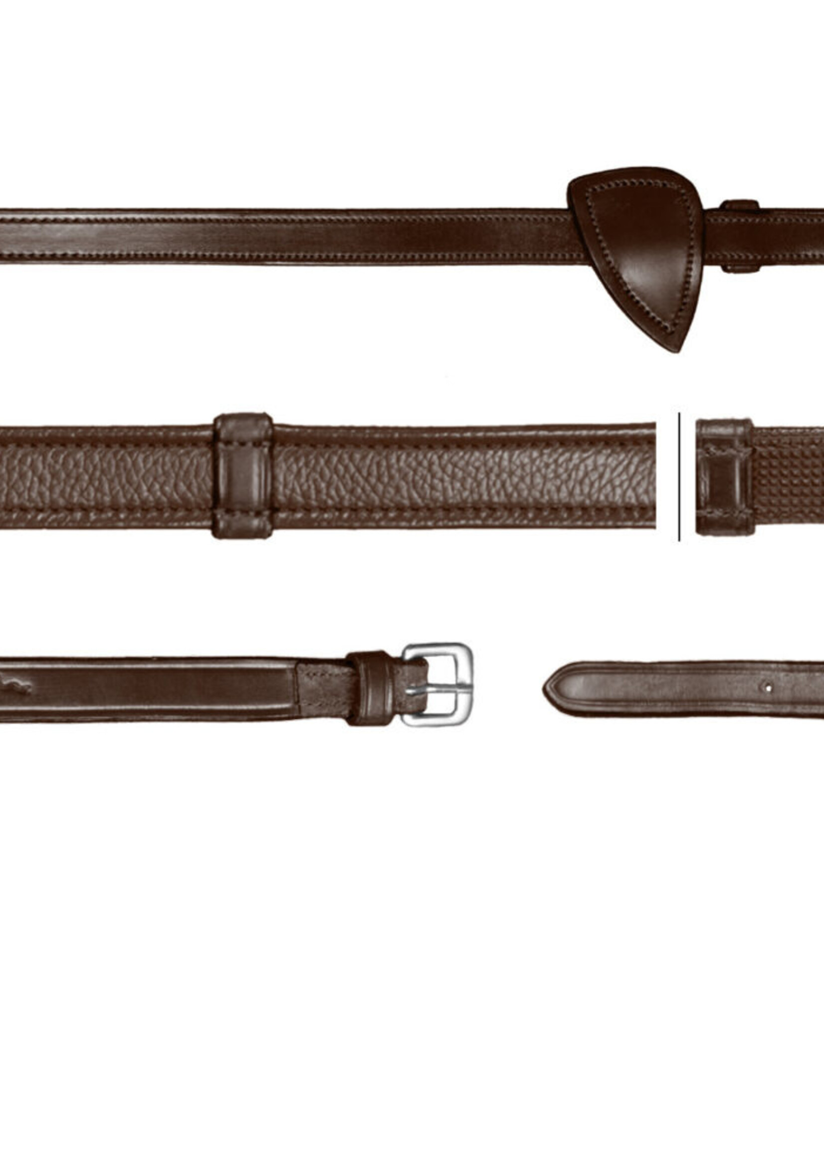 Dy'on Dyon New English Collection Hunter 5/8" Half Rubber Lined Reins with Finger Stops