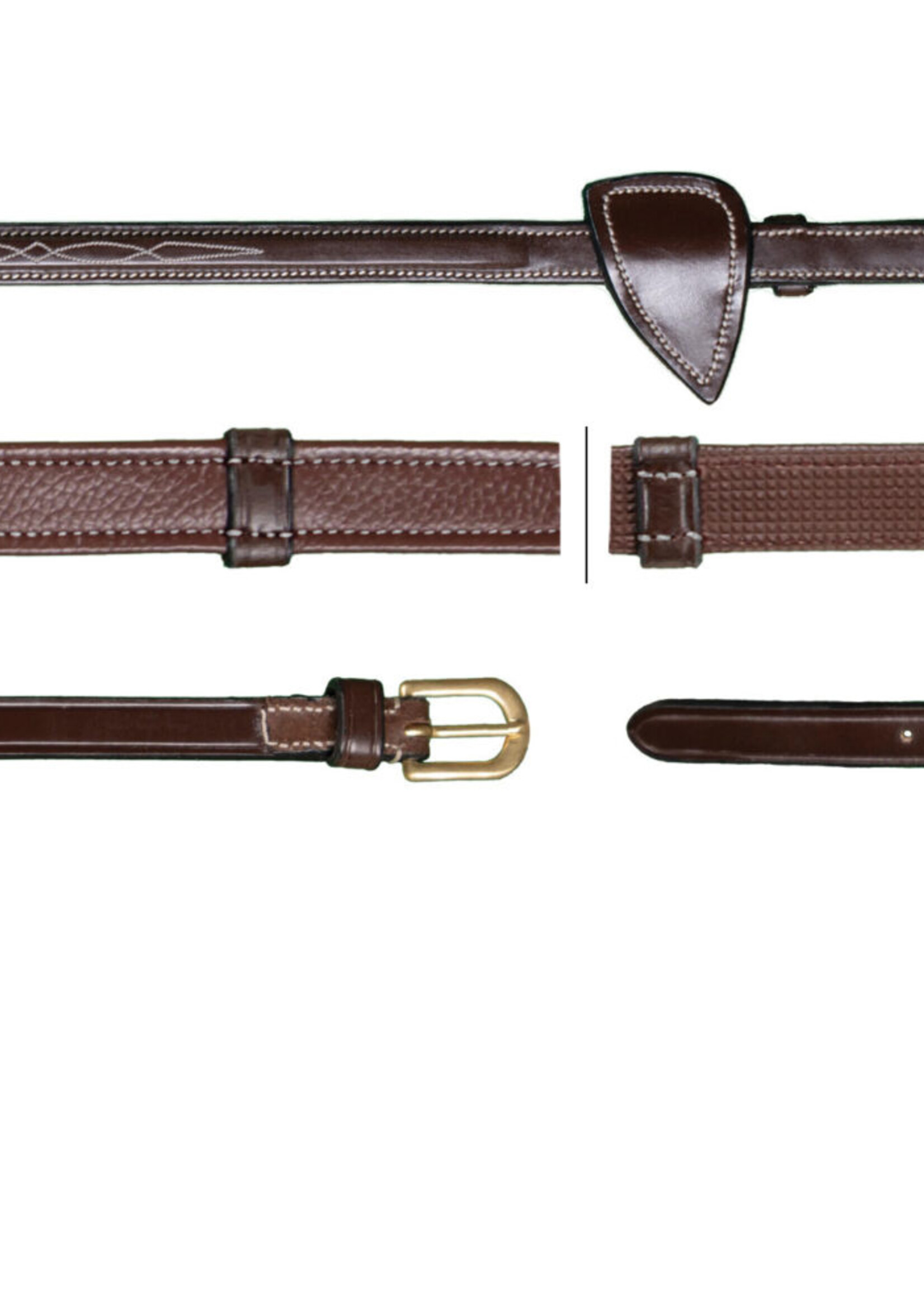 Dy'on Dyon Collection Hunter 1/2" Half Rubber Lined Reins with Finger Stops