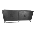 Bonito Dressoir Zwart Bonito - visgraat look - Zilver