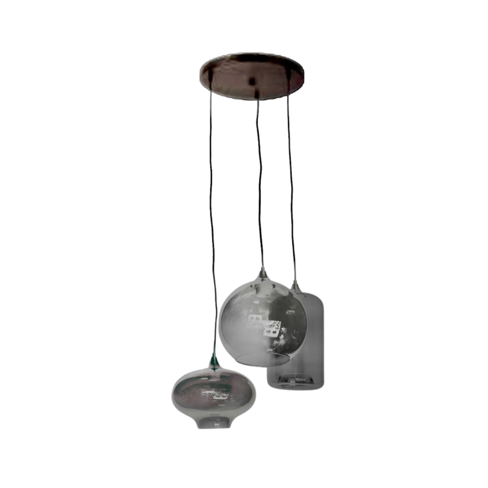 Hanglamp Bruin Smokig Glass 3 lichts