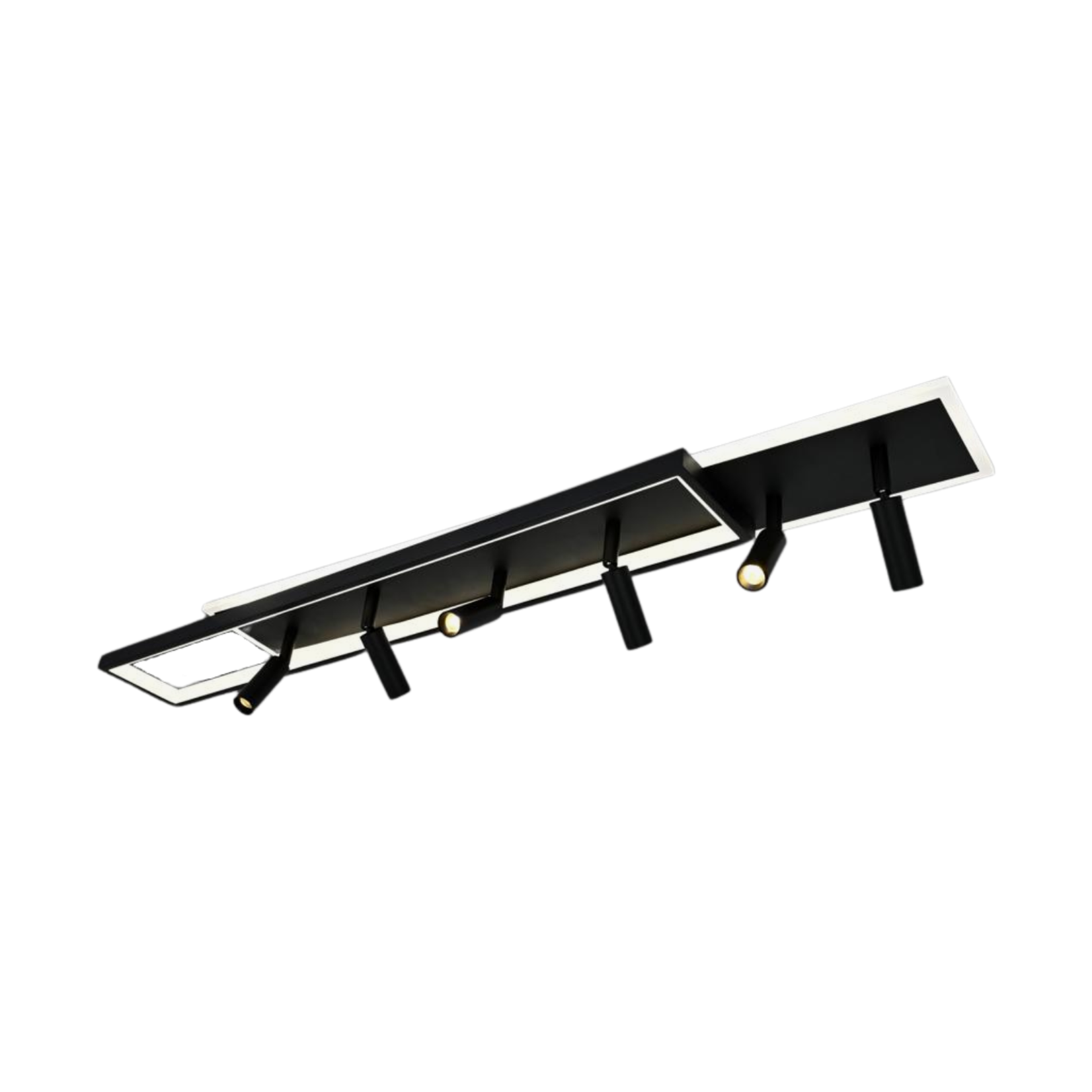 Plafondlamp Barcelona Rectangular Zwart/Wit  6 lichts
