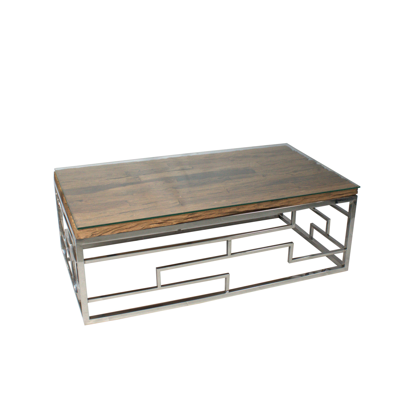 Bade Salontafel Bade Natuur Slaper Wood/ Zilver 130 x 70 cm