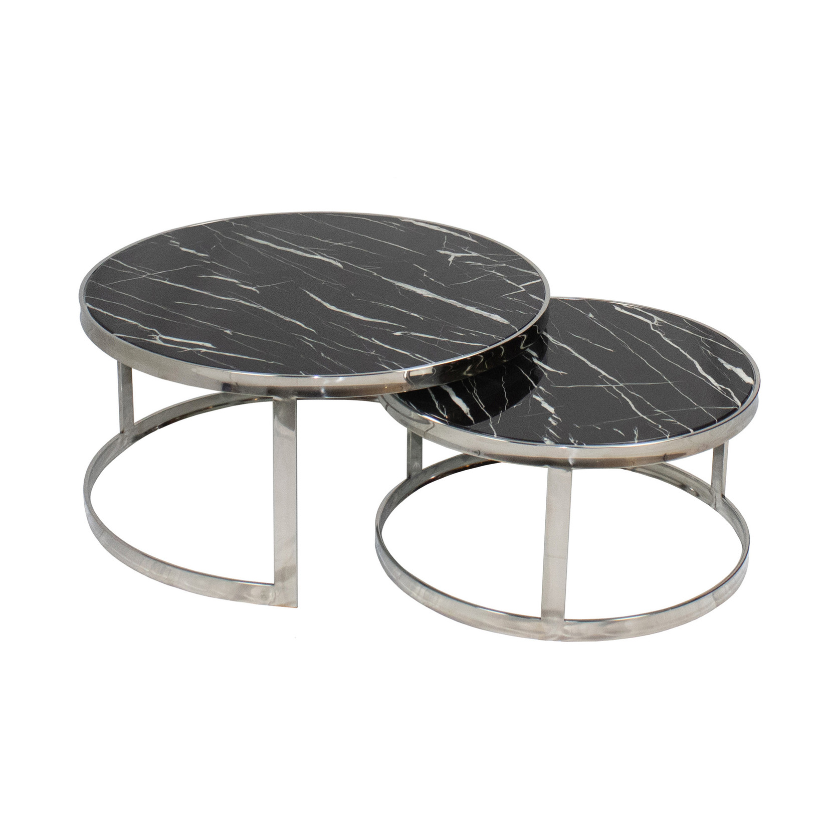 Doblo Salontafel Doblo Goud/ Bruin set van 2 Ø 90 x 68
