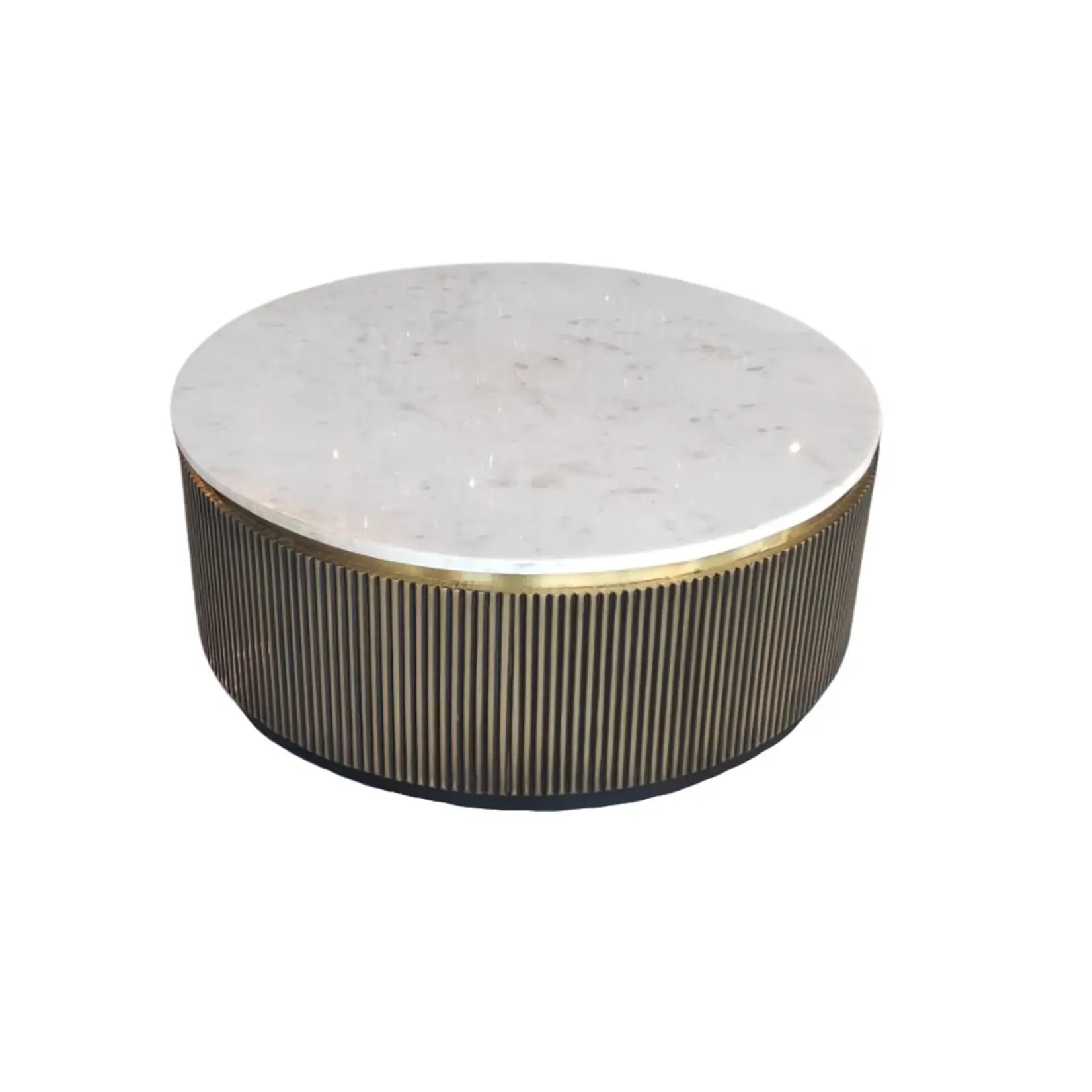 Salontafel Allure Goud  100 Ø Wit Marmer