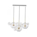 Design hanglamp Rotan met transparante glazen bollen