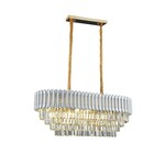 Design hanglamp Twin transparant Crystals,  Wit
