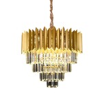 Design hanglamp Eva transparant Crystals,  Goud