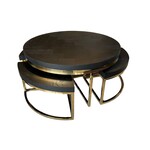 Salontafe Daisy Gold Zwart Eiken Fineer