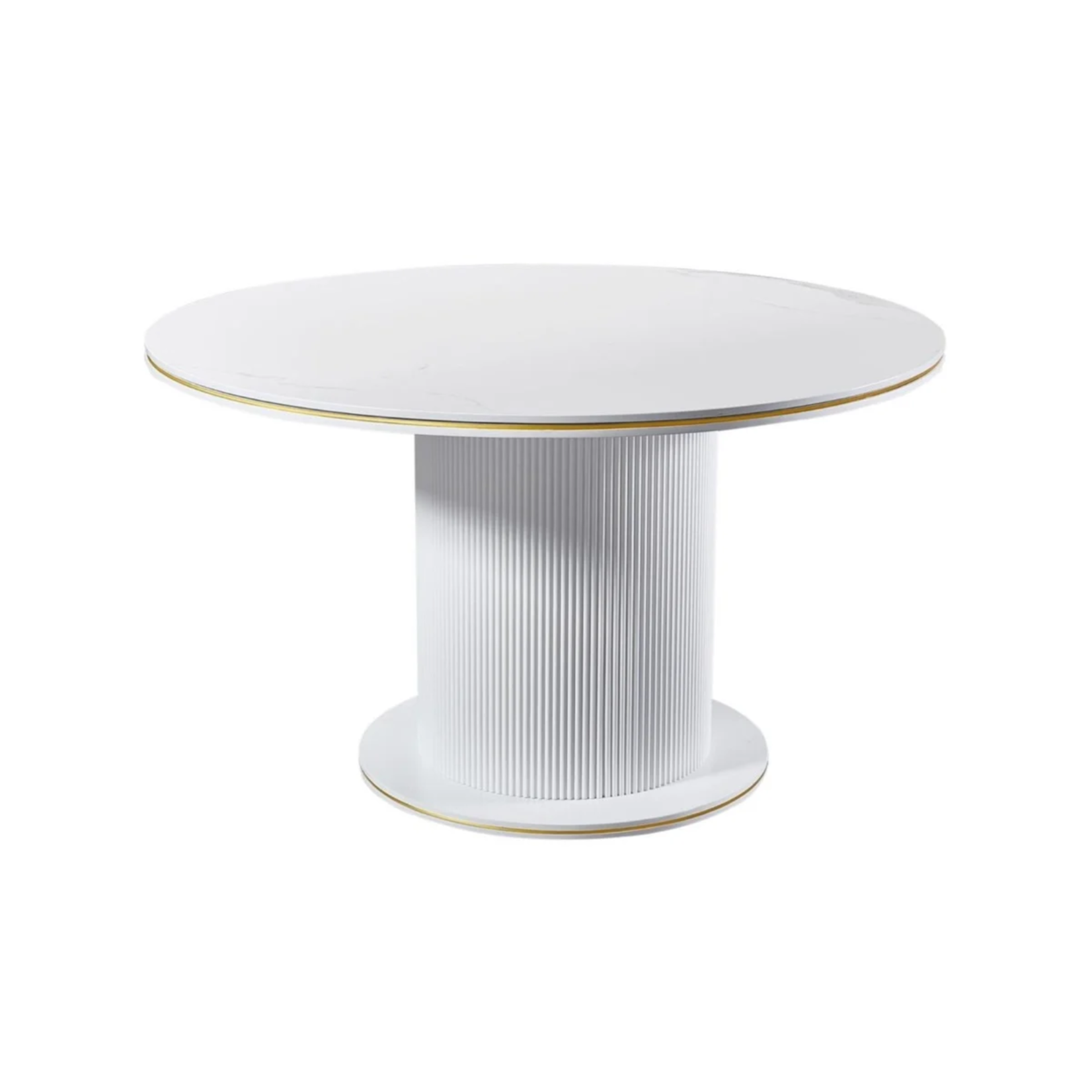 Eettafel Aqua Wit / Goud130 Ø