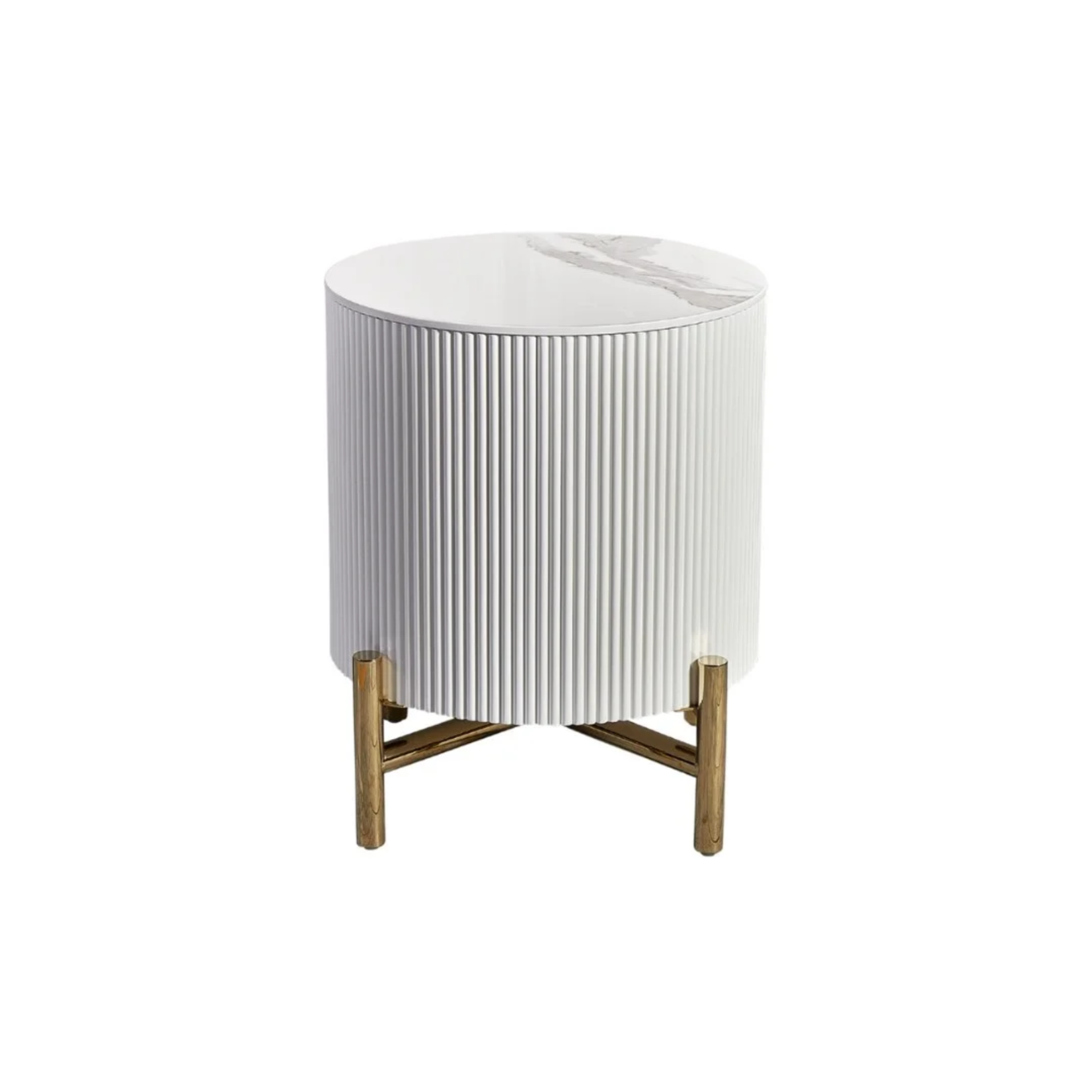 Bijzettafel - Aqua White 45 Ø