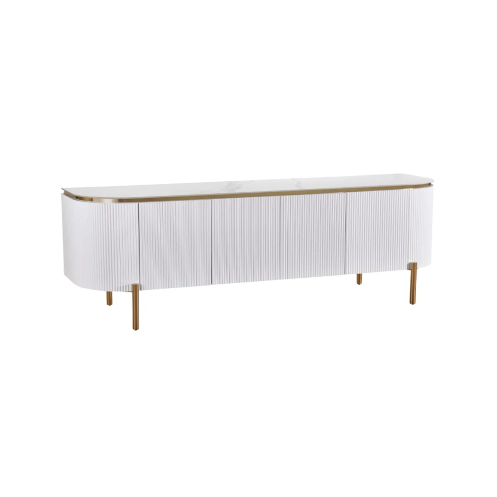 TV-Meubel Aqua Wit / Goud 200X50X55