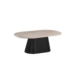 Salontafel Kimberly zwart oval 130X70X45 flintstone marmer