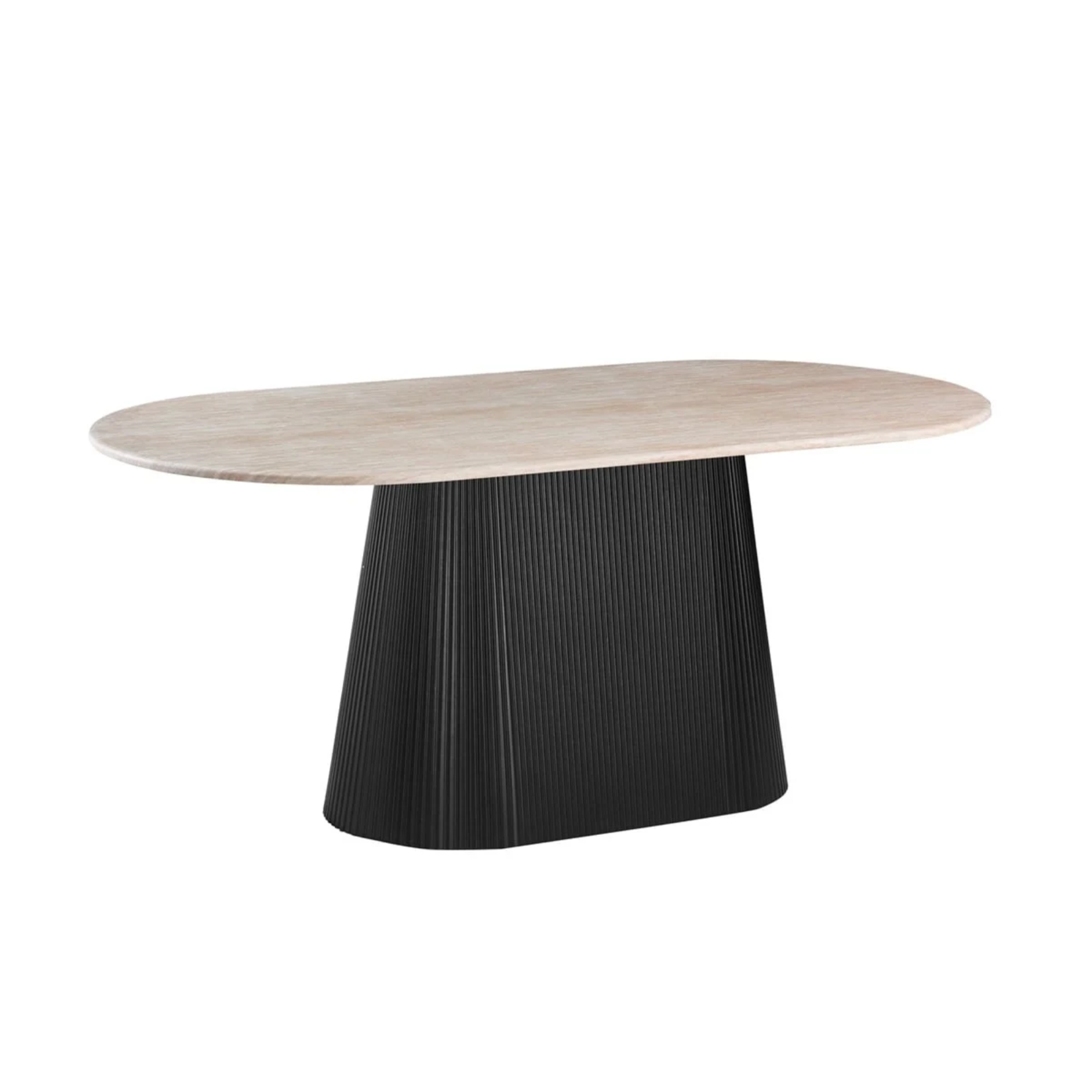 Eettafel Kimberly zwart oval 200x110X75 flintstone marmer