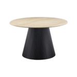 Eettafel Kimberly zwart 130  Ø  flintstone marmer