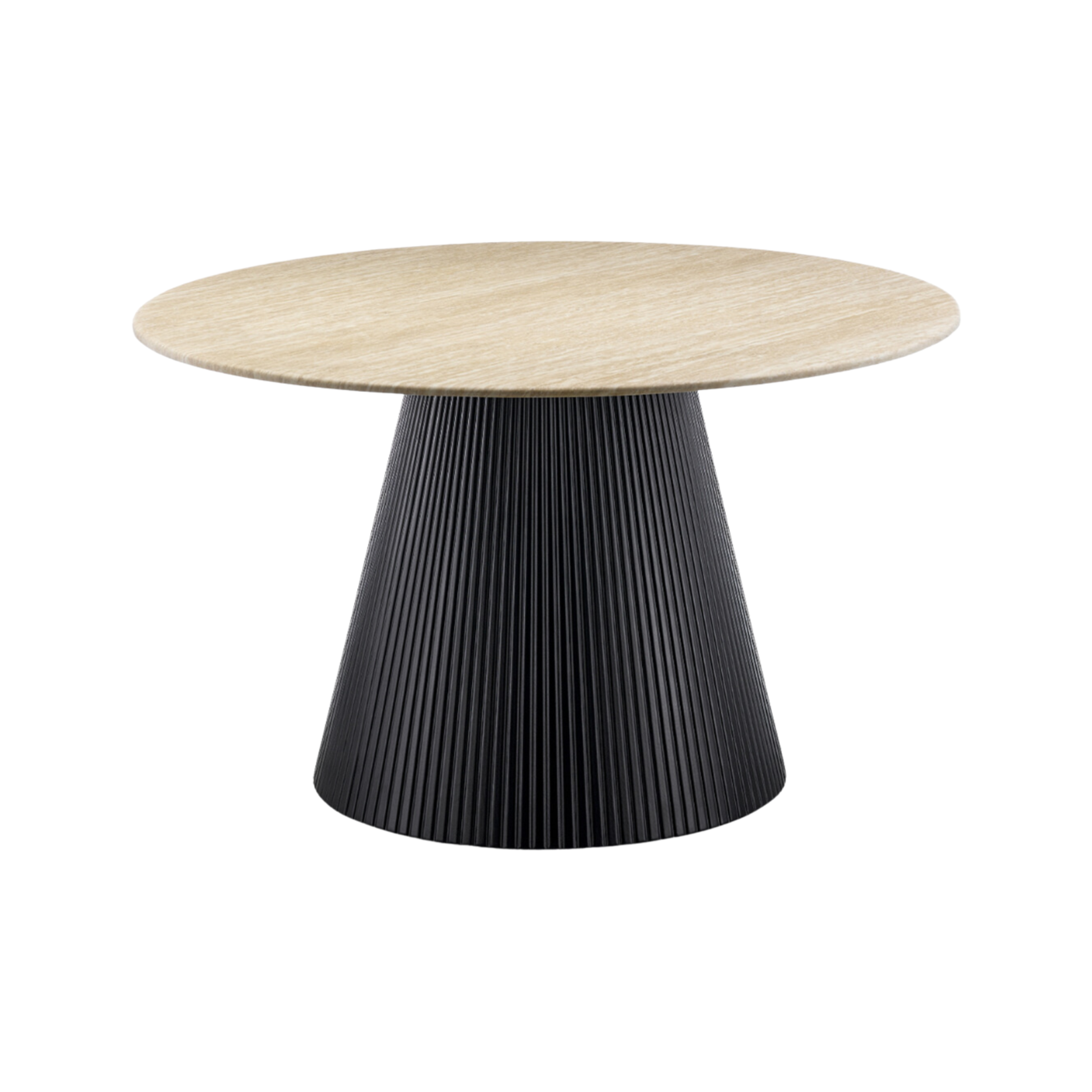 Eettafel Kimberly zwart 130  Ø  flintstone marmer