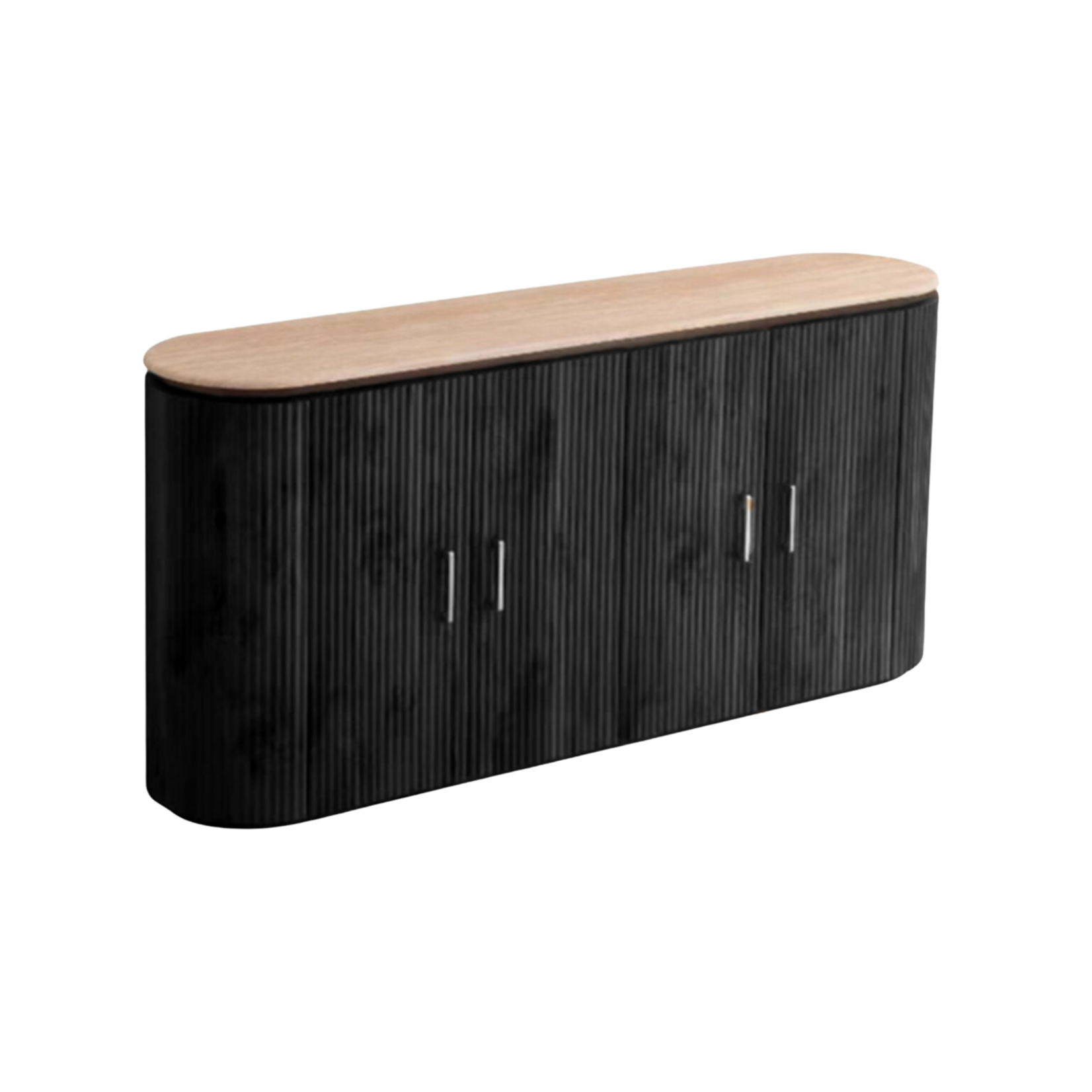 Dressoir Kimberly zwart 180X40X85 flintstone marmer