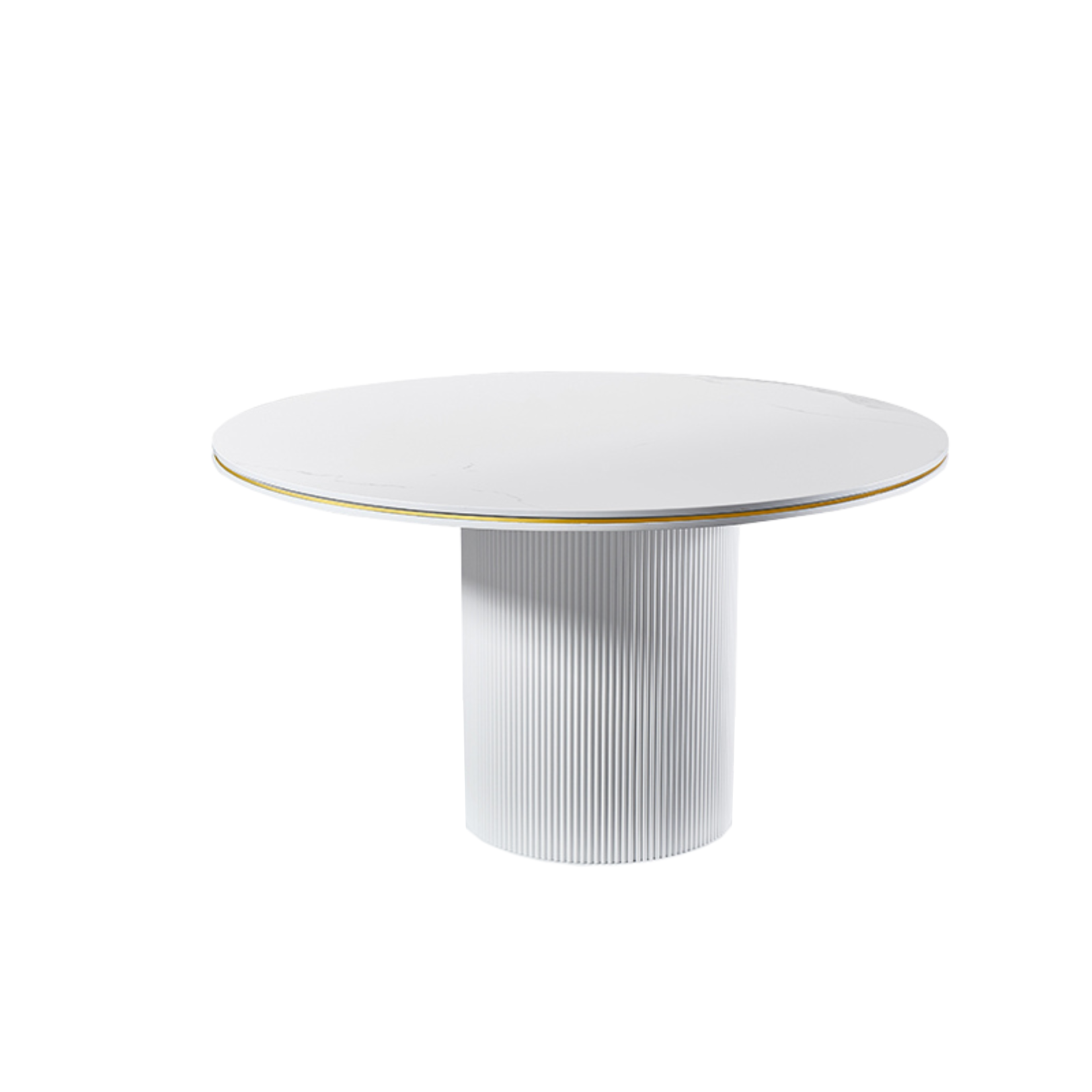 Eettafel Aqua Wit / Goud130 Ø
