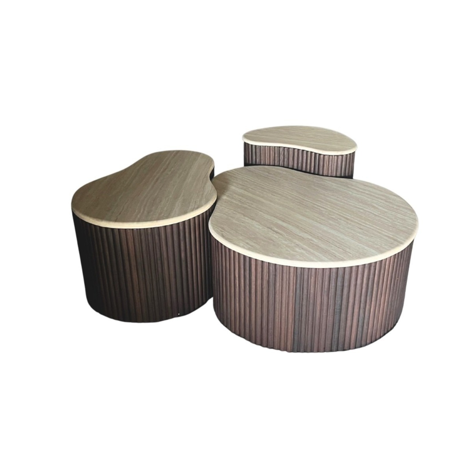 Salontafel Lizzy Bruin  Flintstone 83/72/34|70/47/38|50/33/44