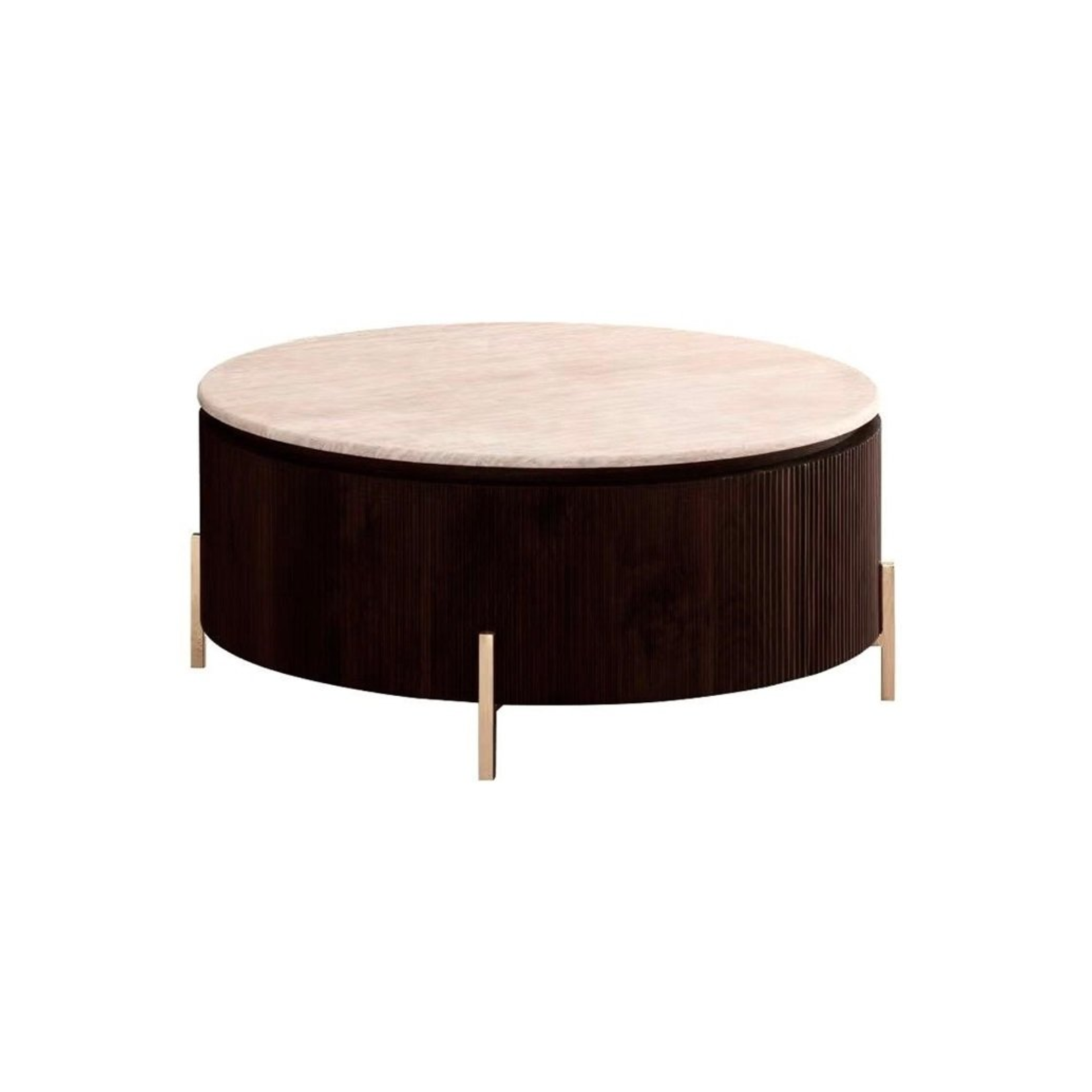Salontafel Kimberly Bruin 100 Ø  flintstone marmer