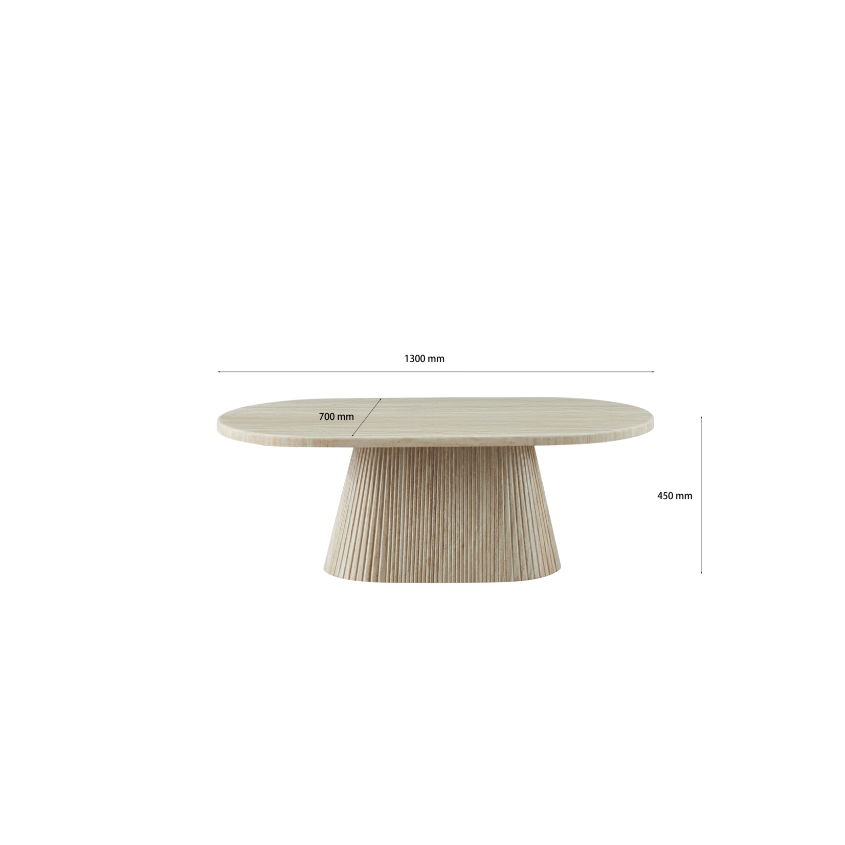 Salontafel Kimberly oval 130X70X45 flintstone marmer