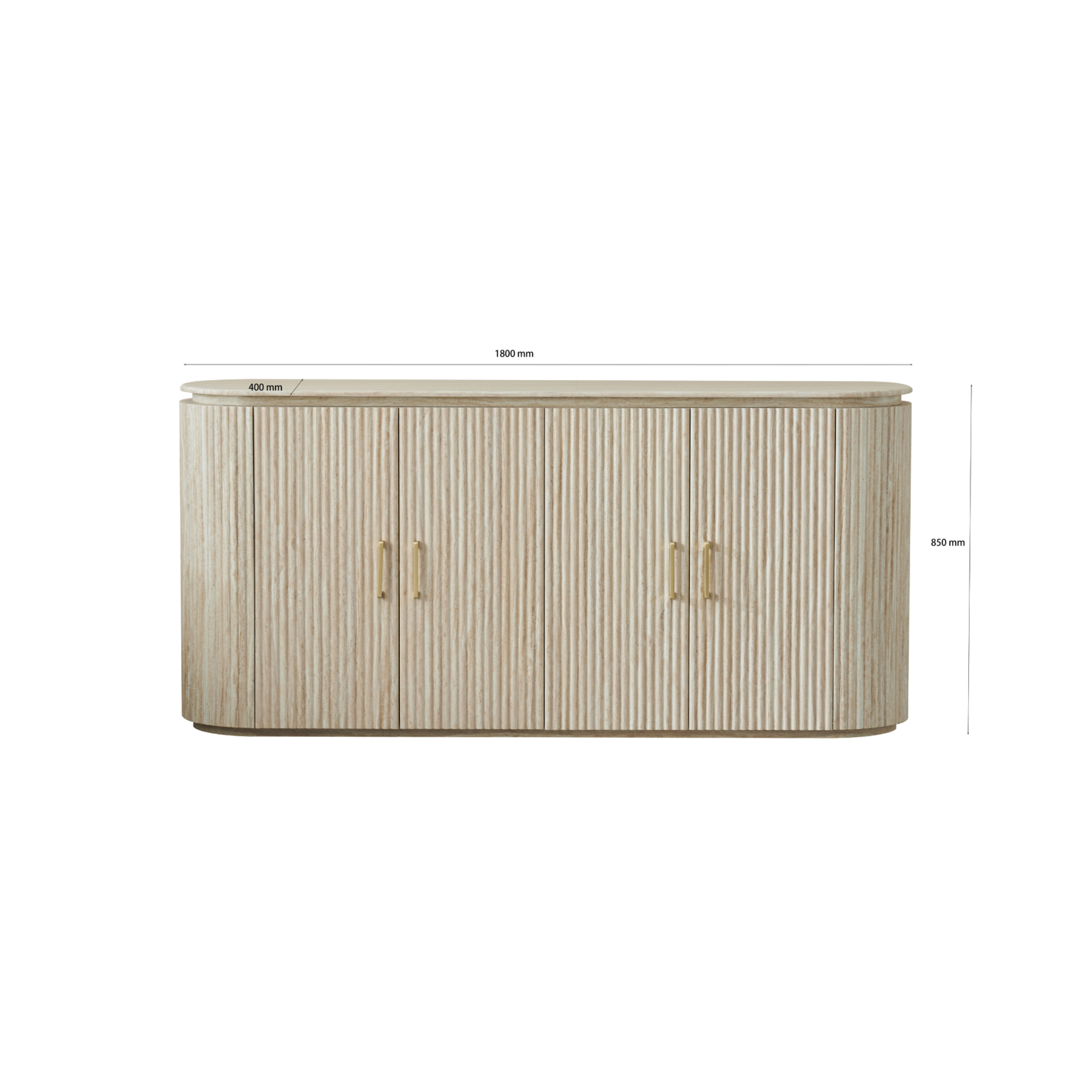 Dressoir Kimberly 180X40X85 flintstone marmer