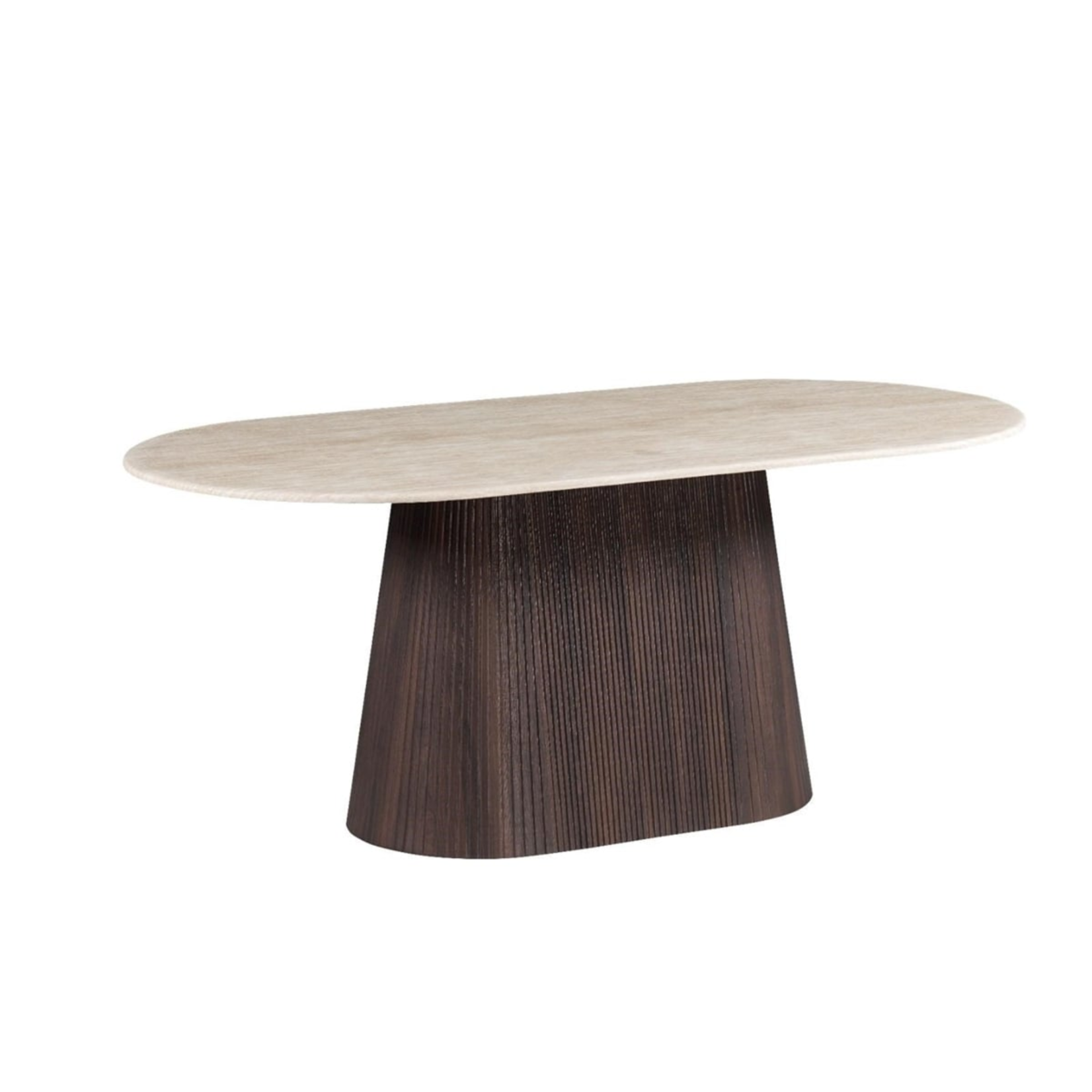 Eettafel Kimberly  Bruin oval 180X90X75 flintstone marmer