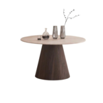 Eettafel Kimberly Bruin130  Ø  flintstone marmer