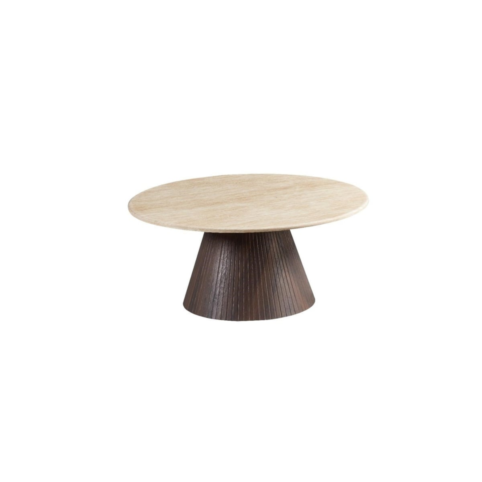 Salontafel Kimberly Bruin 110 Ø  flintstone marmer