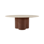 Eettafel Oslo  Bruin130  Ø  flintstone marmer