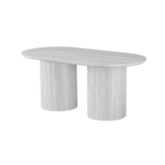 Eettafel Taksim Lichtbeige Eiken Fineer oval 180X90X75