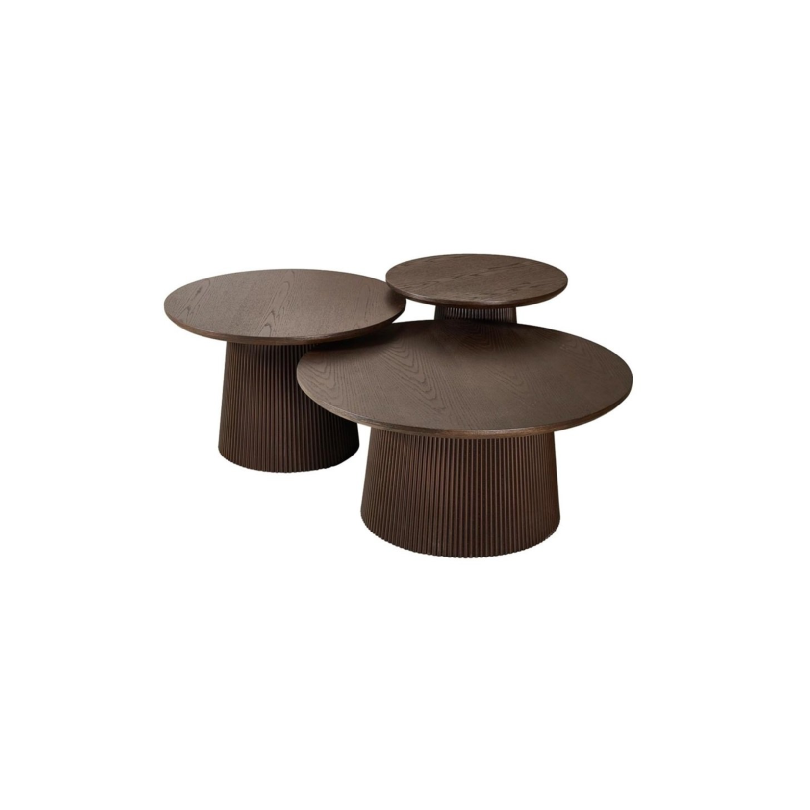 Salontafel Taurus Bruin Eiken Fineer - Set Van 3 80/38|65/42|50/46