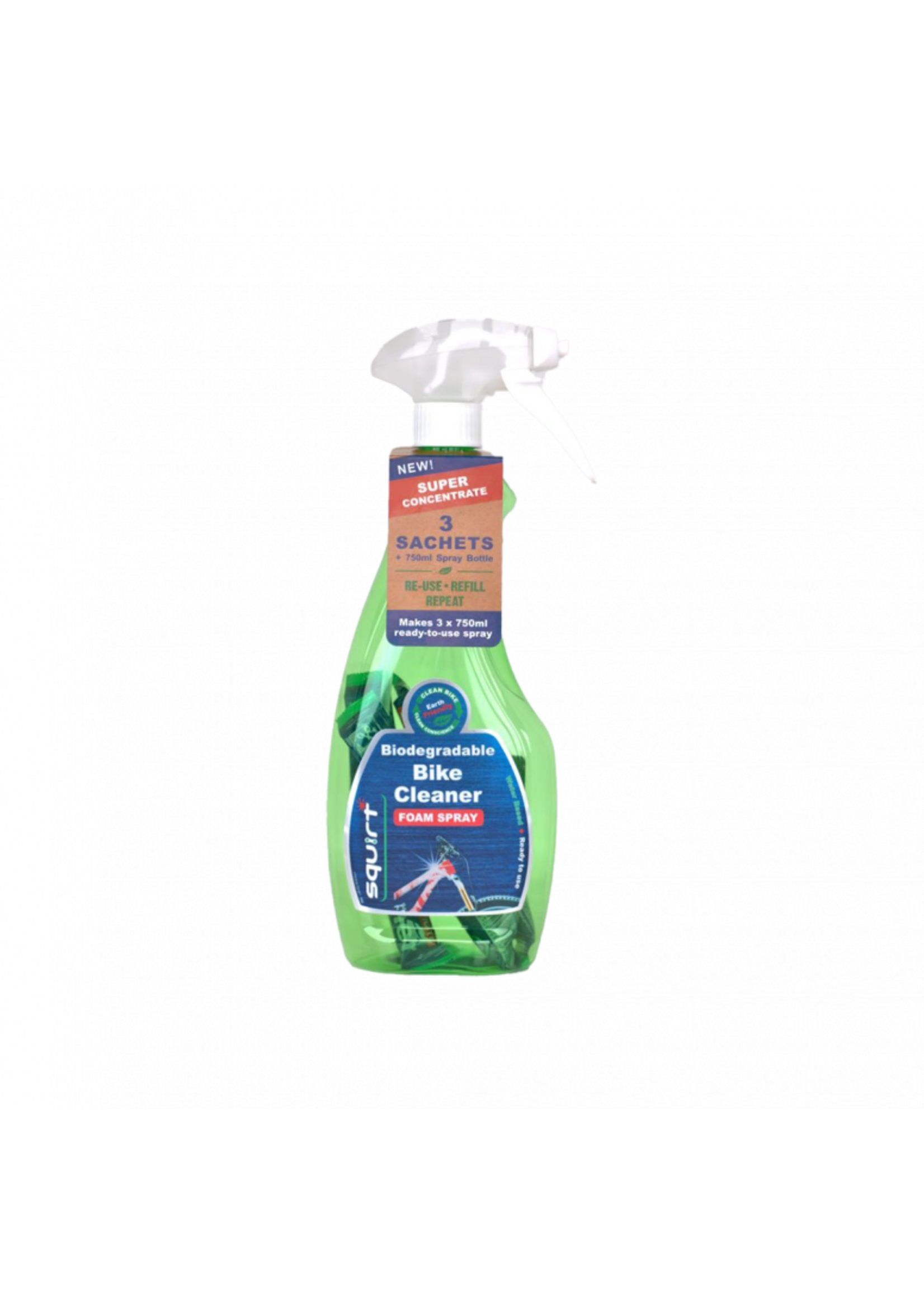 Squirt SQUIRT Bike Cleaner 750ml Spray with 3x Sachet