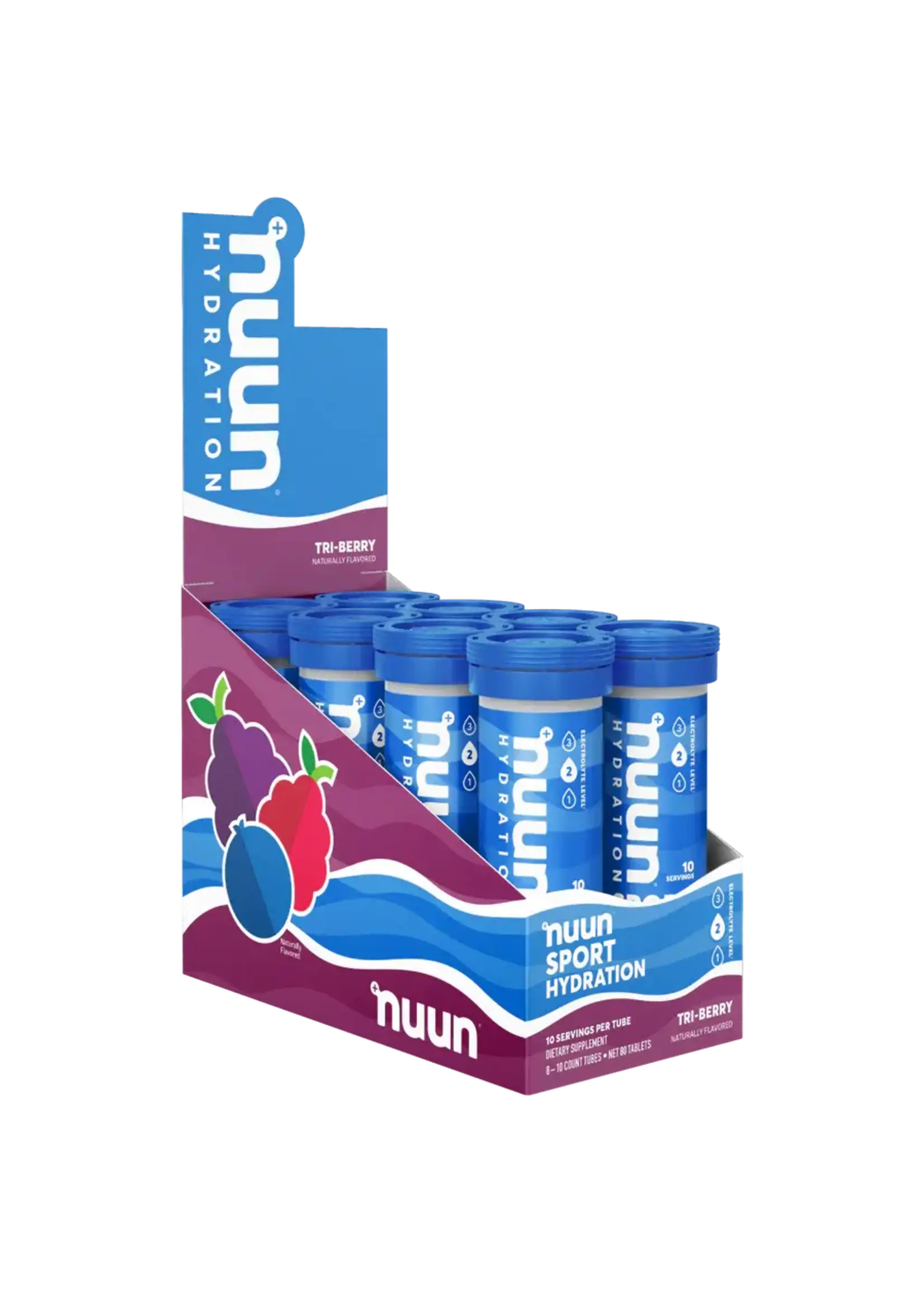 NUUN Nuun Sport Electrolyte Drink, 8 x 10 tablet tubes Tri -Berry