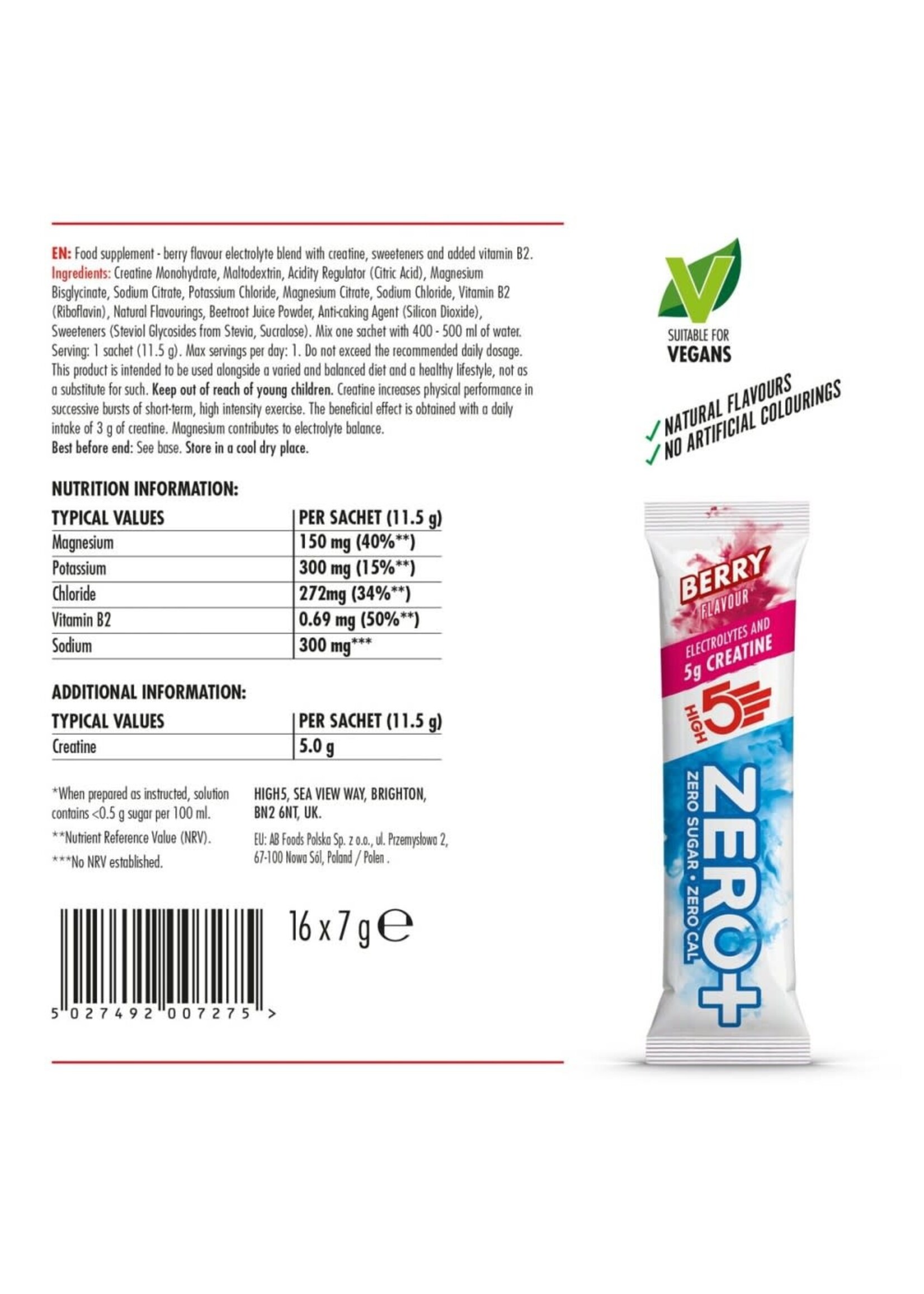 HIGH5 High 5 Zero + 5g Creatine Citrus 11.5g