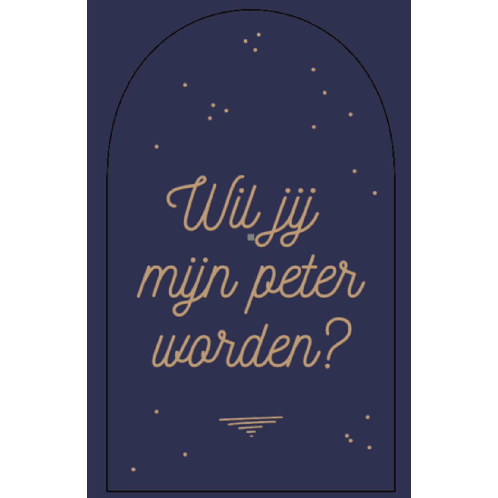 Minimou Minimou Sticker 'Wil jij mijn peter worden?' Blue gold dots