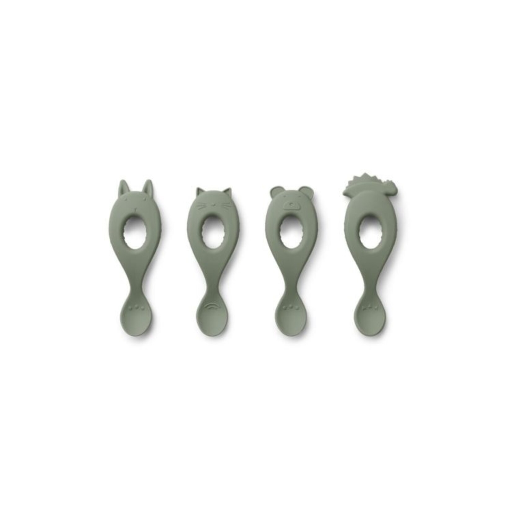 liewood Liewood Liva Silicone Spoon 4Pack Faune Green