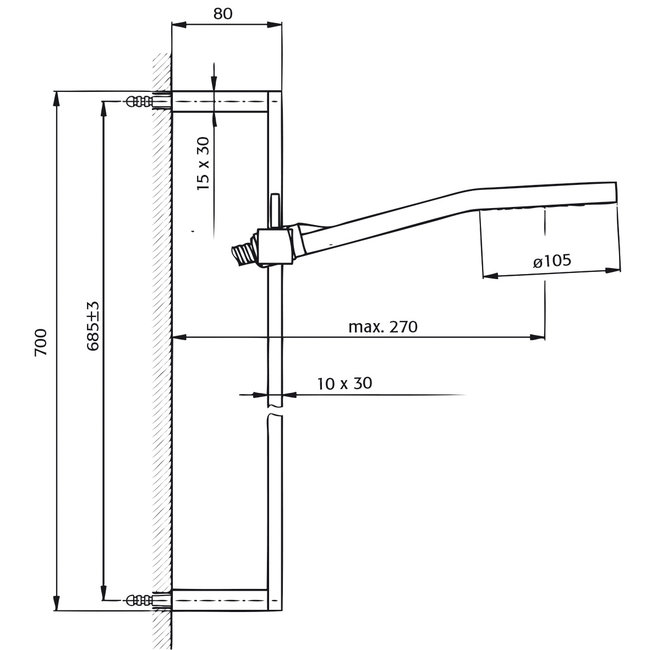 Xenz glijstangset Aragon met handdouche