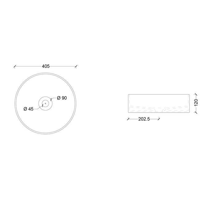 Xenz Coco opbouwwastafel  rond 40 cm keramisch verschillende kleuren