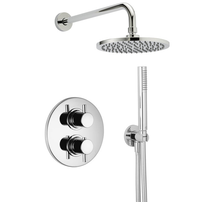 Xenz Duero thermostatische inbouw doucheset in de kleuren zwart mat of chroom
