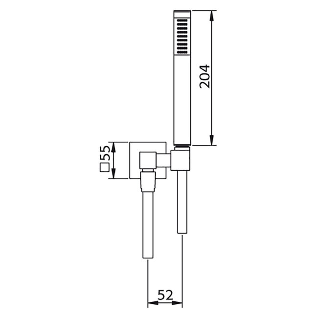Xenz Pure handdoucheset 7886 rond met wandinlaat chroom of zwart mat