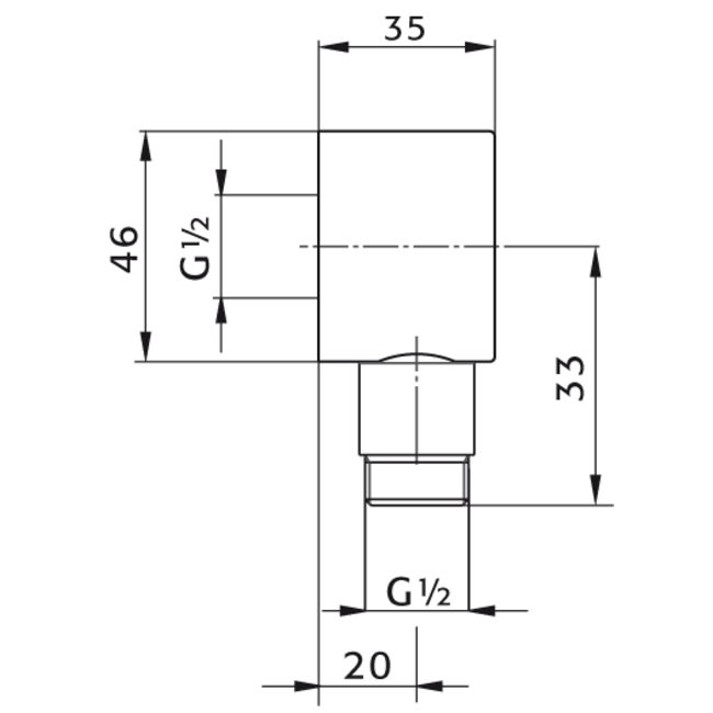 Xenz Pure wandaansluiting PU5932 chroom