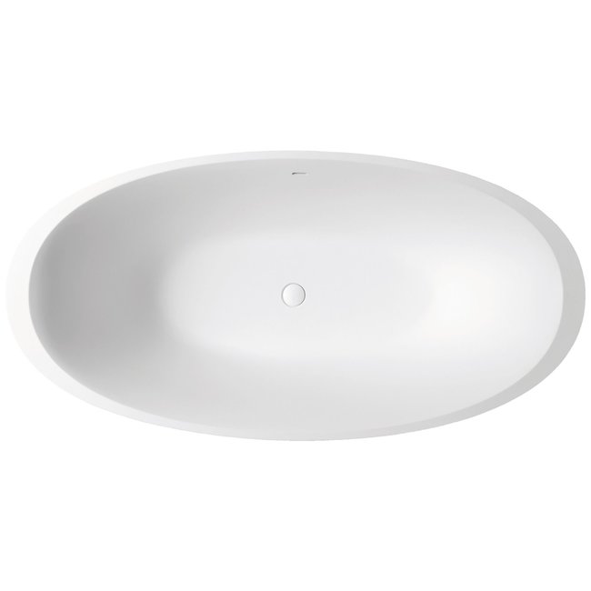 Xenz Sio Solid Surface vrijstaand bad 180x90x66 cm met sleufoverloop wit
