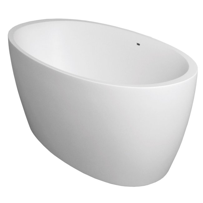 Xenz Sio Solid Surface vrijstaand bad 180x90x66 cm met sleufoverloop wit