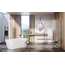 Xenz Sio Solid Surface vrijstaand bad 180x90x66 cm met sleufoverloop wit
