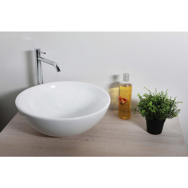Luca keramiek opzetwastafel Venere rond 41x41x16 cm wit glans