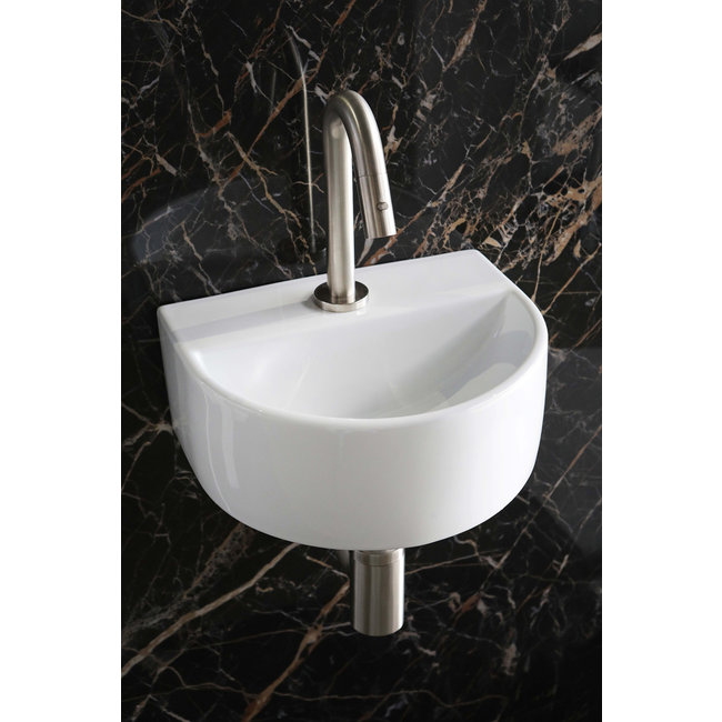 Luca wandfontein van keramiek 30,5x25x12 cm met of zonder kraangat wit mat of glans