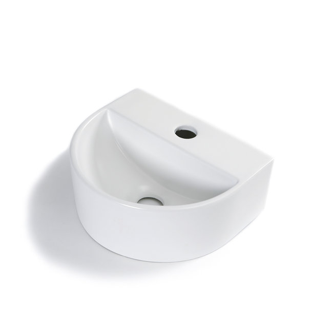 Luca wandfontein van keramiek 30,5x25x12 cm met of zonder kraangat wit mat of glans